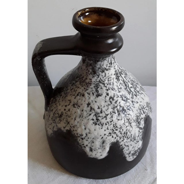 Vintage German Fat Lava Style Brown & Gray Ceramic Vase, 1970s For Sale - Image 4 of 4