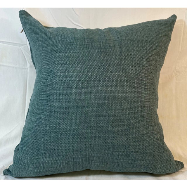 16" Square Pillow Adorned With a Fluffy White Tabby Cat Portrait - Made in the U K For Sale In Dallas - Image 6 of 8