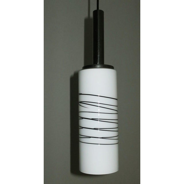 Italian Opaline Overlay Milk Glass Pendant Light, 1960s For Sale - Image 6 of 7
