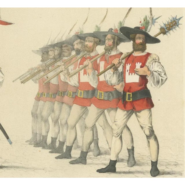 Berchtold Von Wyzzenburg and His Banner Bearers in the Bernese Procession, 1855, Paper For Sale - Image 6 of 11