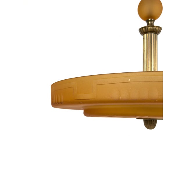 1930s Swedish Grace Ceiling Lamp in Havana Glass by Chr. Bergh & Co., 1930s For Sale - Image 5 of 16