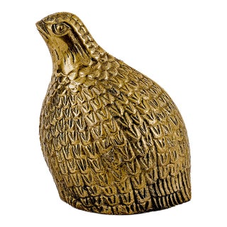 Vintage Mid-Century Modern Brass Quail Partridge For Sale