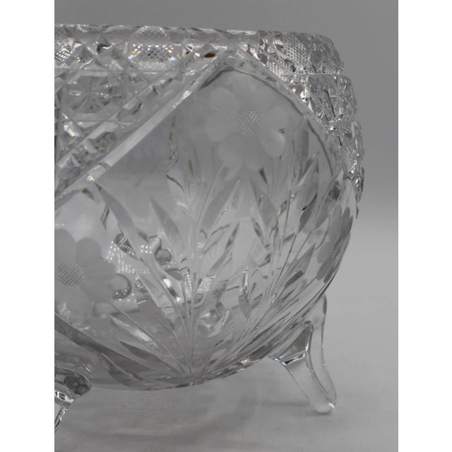 Glass Circa 1900 American Brilliant Cut Glass Footed Rose Bowl For Sale - Image 7 of 8