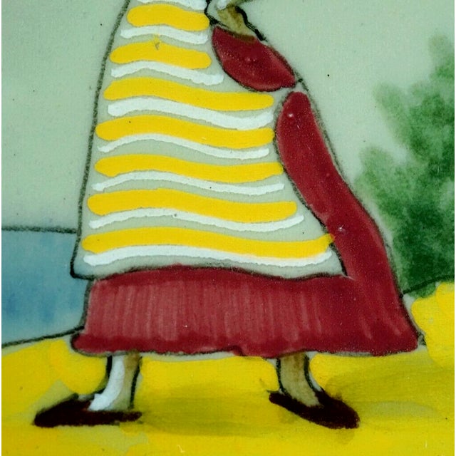 Art Deco Majolica Tiles by Elso Sora for Ama Pesaro, Italy, 1950s, Set of 2 For Sale - Image 16 of 18