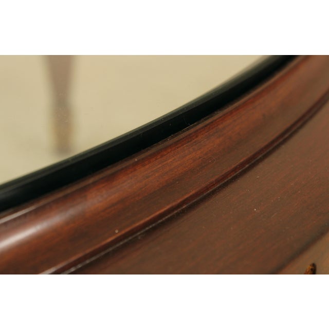Glass Top Large Round French Style Coffee Cocktail Table For Sale - Image 10 of 13