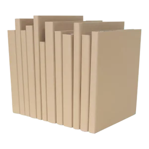 Decorative Books - Sandstone Oversized Paper Wrapped Book Bundle - 1 Foot of Tan Books