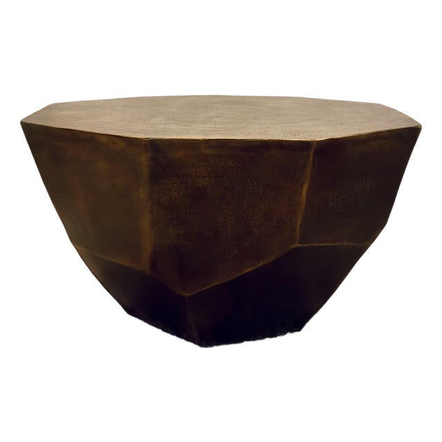 Revelation Modern Antique Brass Finished Medium Cathenna Cocktail Table For Sale