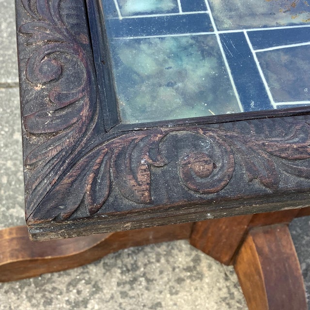 1940s Solid Oak & Marble Table Gaming Top For Sale - Image 6 of 7