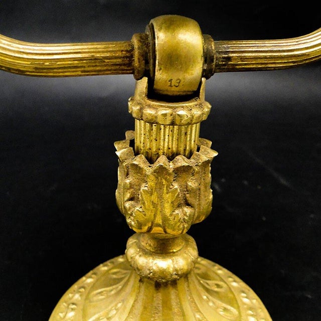 Empire Style Glass and Metal Desk Lamp, France, Early 20th Century For Sale - Image 6 of 18