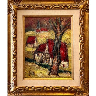 Henri d'Anty, French Modernist Oil Painting Expressionist Village Farm Landscape Ecole Paris For Sale