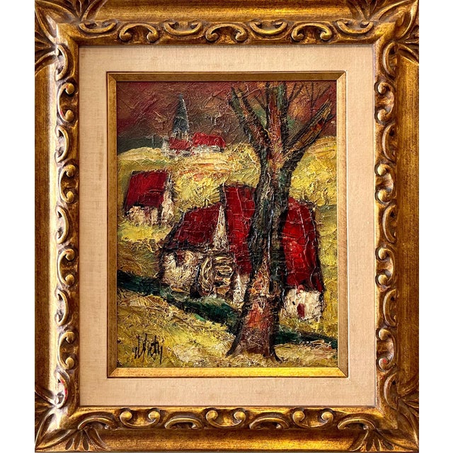 Henri d'Anty, French Modernist Oil Painting Expressionist Village Farm Landscape Ecole Paris For Sale