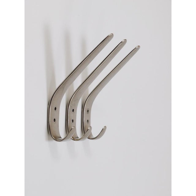 Metal Vintage Nickel-Plated Brass Wall Hook by Carl Auböck, Austria, 1950s For Sale - Image 7 of 15