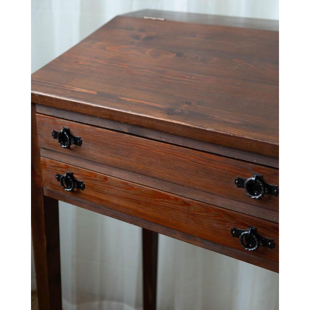 Mid 20th Century Scandinavian Pine Standing Desk For Sale - Image 4 of 18