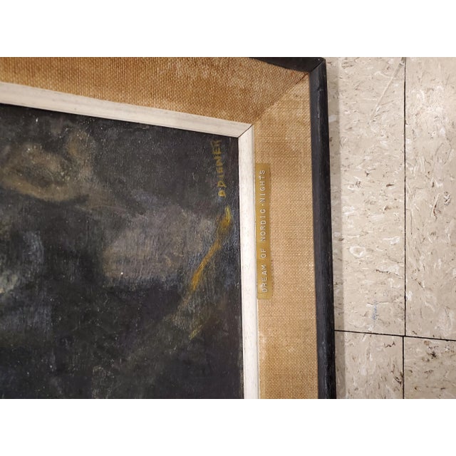 Modern sleek painting. Deep and dark accents giving the viewer many opportunities for interpretation.