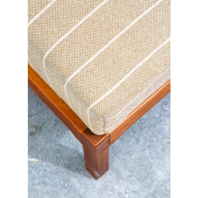Mid Century Modern Sofa Sectional Daybed Wool Stripes Modular 4 Piece MCM Couch For Sale - Image 10 of 12