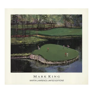 1993 Mark King 'Golf' Realism Brown,Green,Gray,Black USA Offset Lithograph