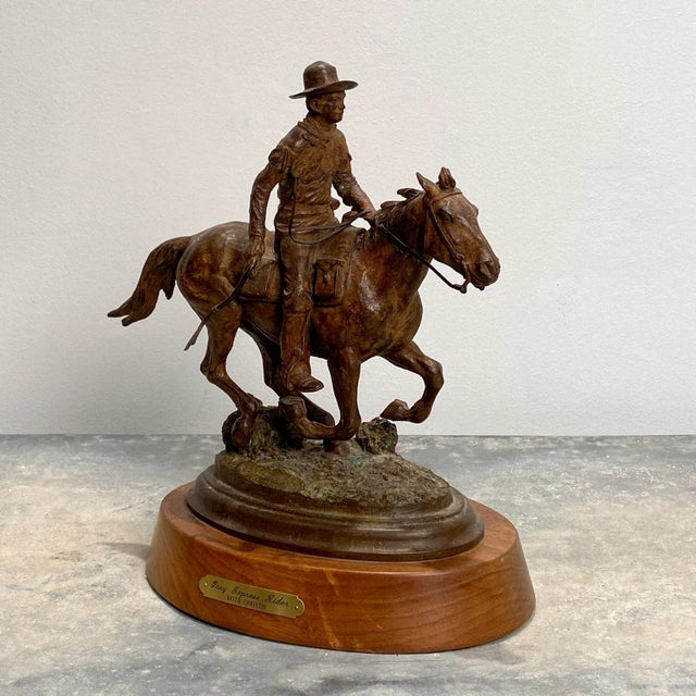 The Pony Express Rider by Keith Christie (1935–2017), an American artist and sculptor.