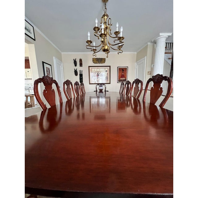 1980s Complete 11-Piece Chippendale Mahogany Dining Suite For Sale - Image 10 of 13