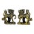 Pair of Gilt Bronze Qilin Statues – 2.2" Mythical Beast Figures on Cloud Bases For Sale