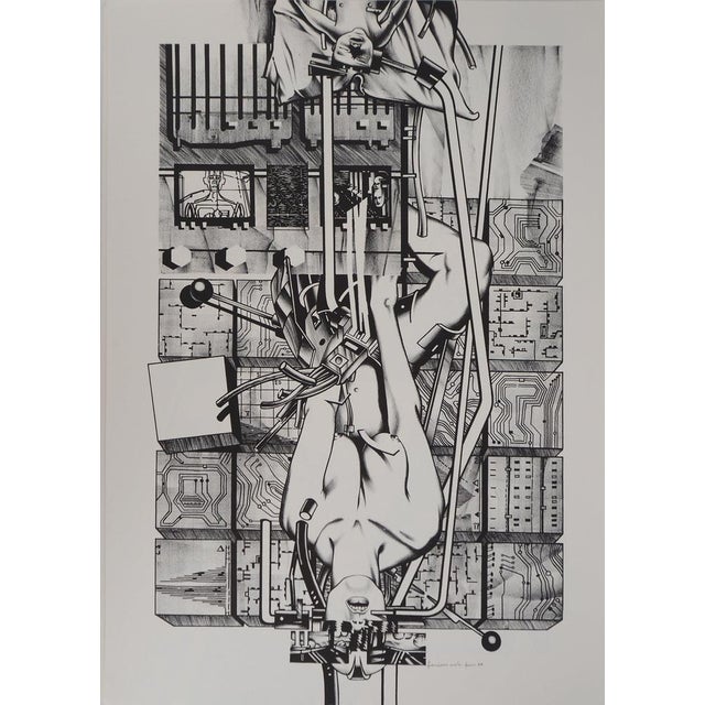 Francisco Melo, Nu féminin futuriste (Nude), Lithograph For Sale - Image 8 of 8