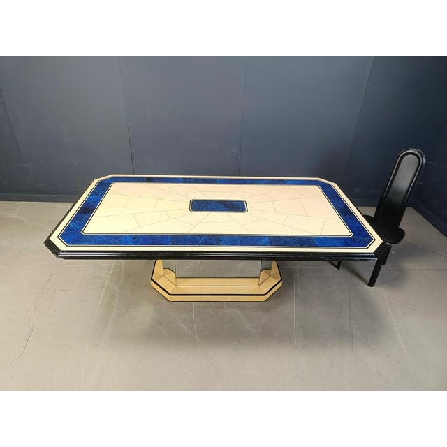 Hollywood Regency Vintage Lacquered Dining Table, 1970s For Sale - Image 3 of 12