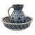 19th-Century Wedgwood “Brocade” Blue and White Pitcher and Wash Basin Set For Sale