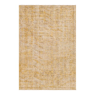 Vintage Zeki Müren Rug in Gold, With Floral-Geometric Patterns From Rug & Kilim For Sale