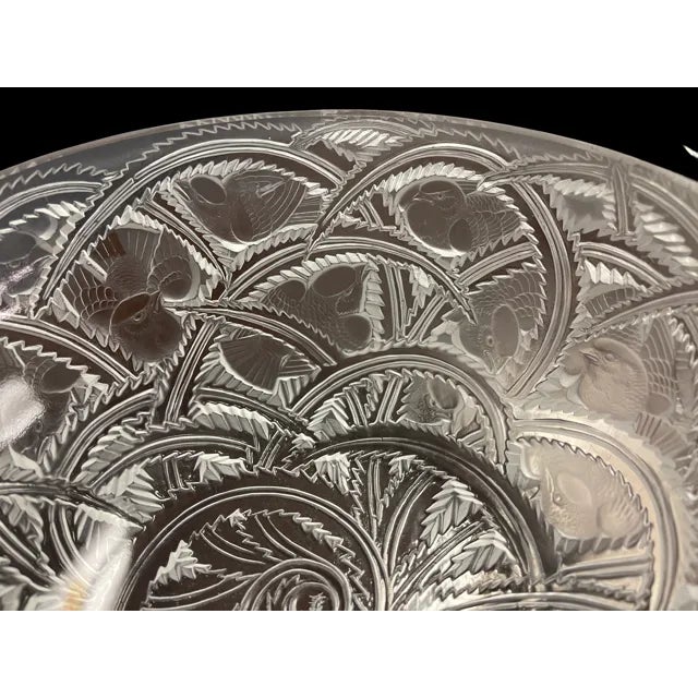 Transparent 1930s Lalique Pinsons Clear and Frosted Crystal Bowl For Sale - Image 8 of 11