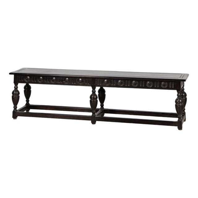 Antique Kittinger William and Mary Style Walnut Bench or Low Sofa Table For Sale