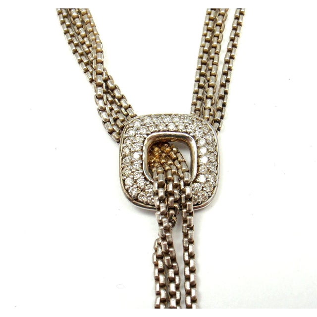 David Yurman DY Sterling Silver Diamond Lariat Waterfall Tassel Necklace Details: Metal: Sterling Silver Length: 16" Drop...