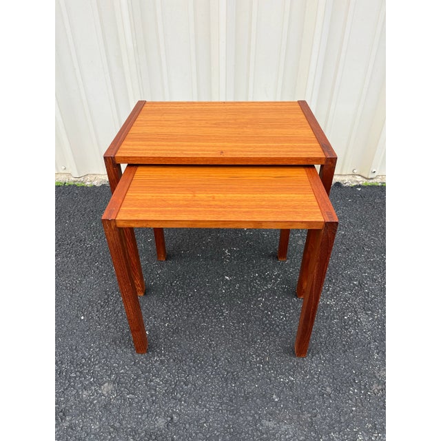 Bent Silberg Mobler Danish Modern Teak Nesting Tables- Set of 2, 1960's For Sale - Image 9 of 12