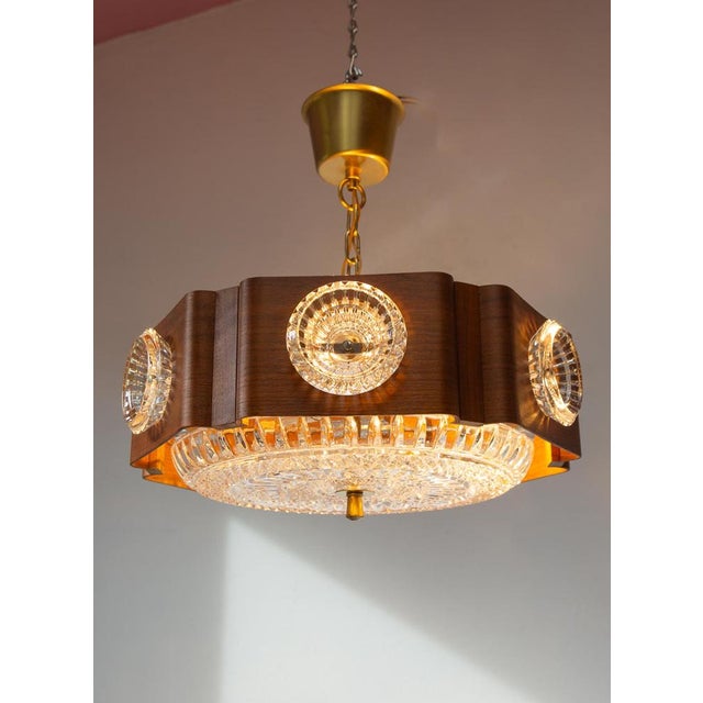 Orrefors glass. Top quality. No labels but attributed to Carl Fagerlund. Works with 3 bulbs E14 Up to 250V (Europe/UK...