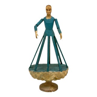 Mid-Century Italian Polychrome Articulated Cage Doll Mannequin W/ Glass Eyes For Sale