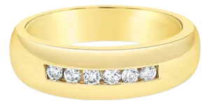 Round Channel Set Diamond Wedding Band, Size 11
