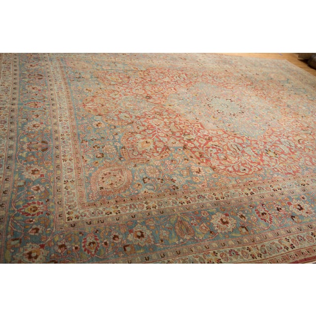 Vintage Distressed Meshed Carpet - 10'3" X 13'3" For Sale - Image 9 of 12