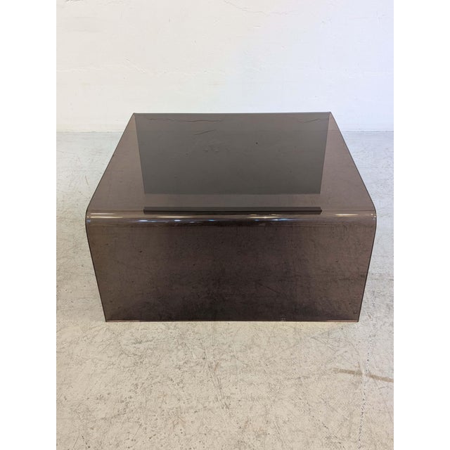 Square Smoked Glass Coffee Table, 1970s For Sale - Image 9 of 11