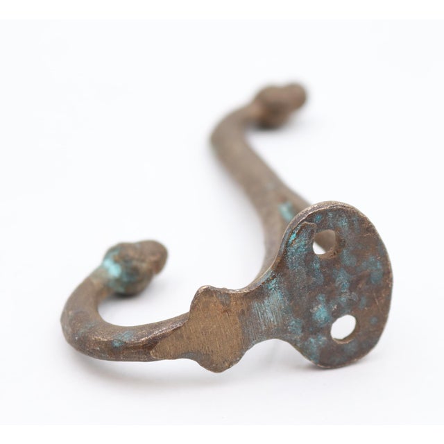 Early 20th Century Antique Brass Acorn Double Arm Wall Hook For Sale - Image 5 of 5