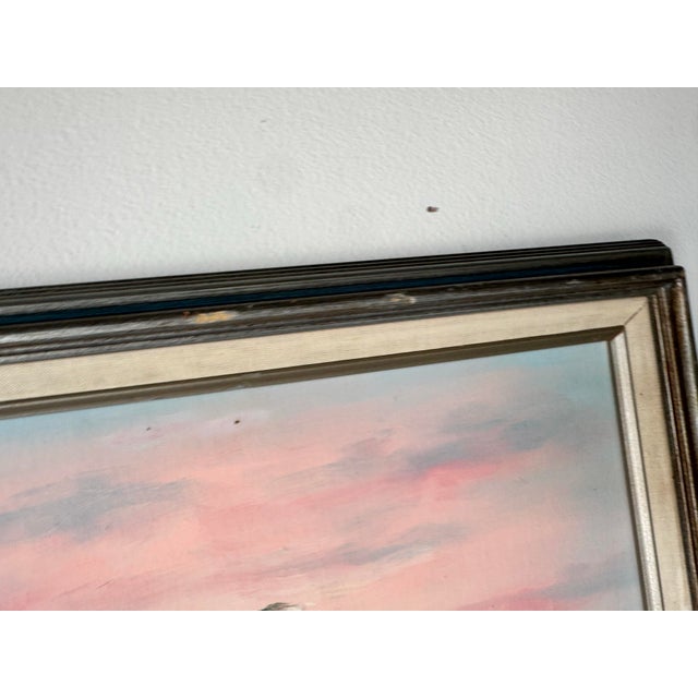 Vintage Impressionist Beach Seascape Sunset Oil Painting, Framed For Sale - Image 11 of 12