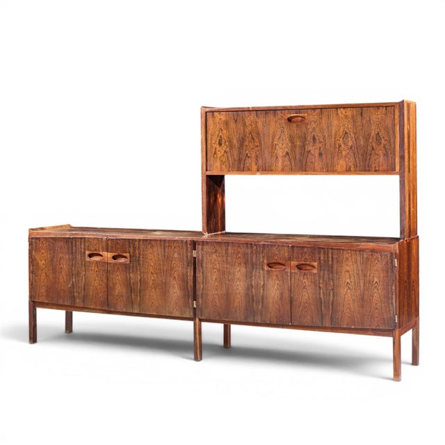 Mid-Century Modern Arne Hovmand-Olsen for Mogens Kold Møbelfabrik Mid Century Danish Rosewood Credenza and Bar Hutch For Sale - Image 3 of 12