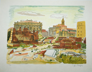 Yves Brayer, Les fouilles de Massalia, Lithograph