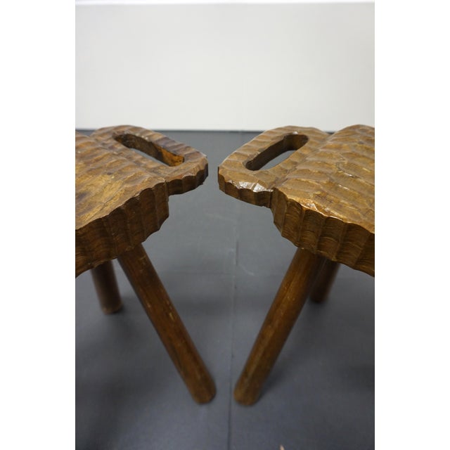 Vintage Rustic Stools, 1950s, Set of 2 For Sale - Image 6 of 8