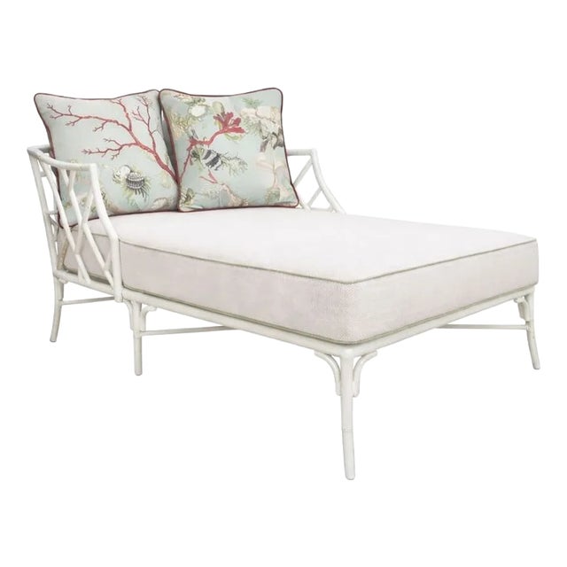 Outdoor Bamboo-Style Chaise Lounges by Century Furniture, Set of 2 For Sale