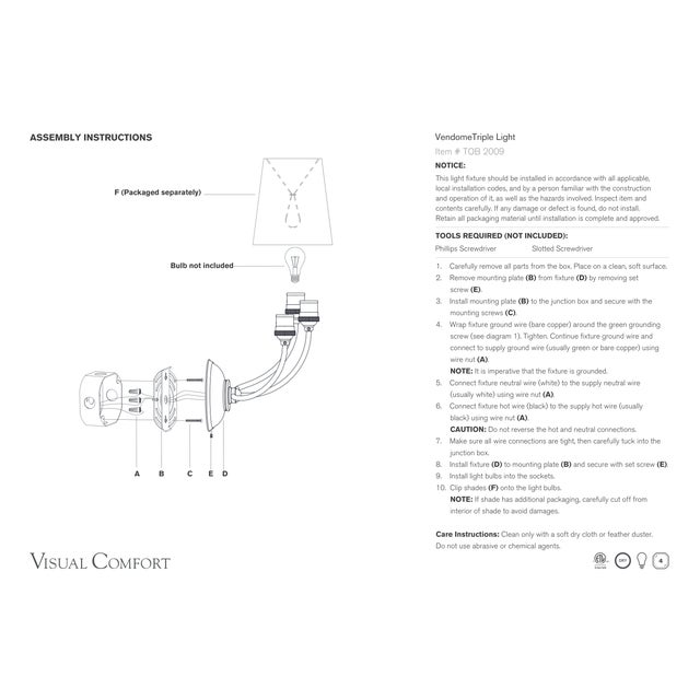 Visual Comfort Thomas O'Brien for Visual Comfort Signature Vendome Triple Sconce in Hand-Rubbed Antique Brass with Linen Shades For Sale - Image 4 of 4