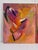 Vintage Contemporary Abstract Expressionism Diptych Original Oil Paintings, a Pair, Magenta, Orange & Plum For Sale - Image 4 of 18