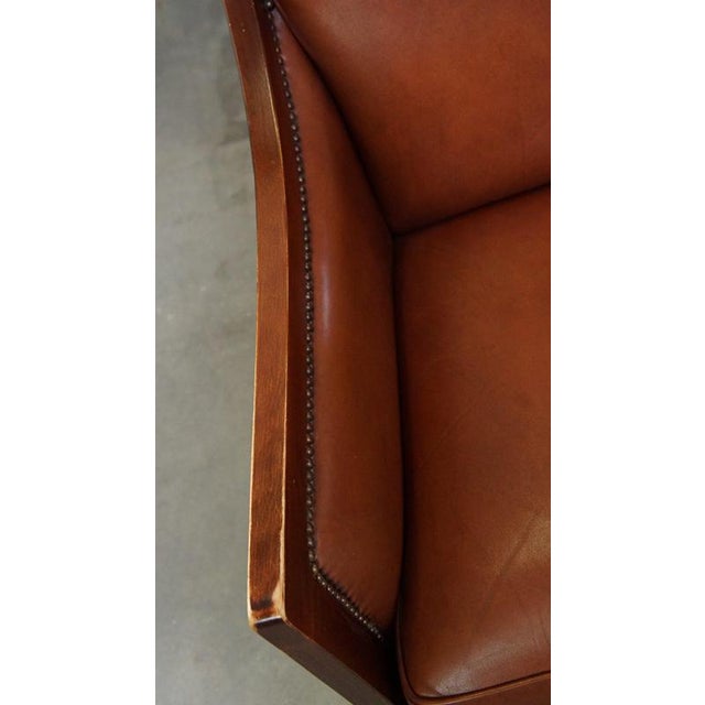 Set of Brown Leather Armchairs For Sale - Image 7 of 11