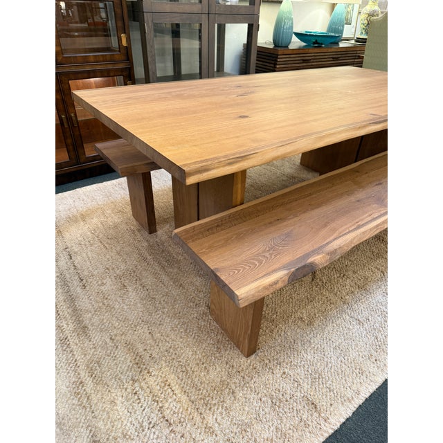 Crate & Barrel Dakota Table and Benches, Set of Three For Sale - Image 12 of 17