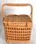 1950s French Bamboo Wicker 2 Wine Bottle Picnic Basket Bohemian Chic Mid-Century For Sale - Image 14 of 16