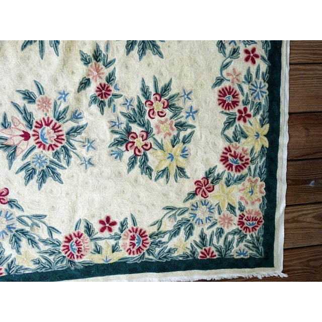 Art Nouveau Mid 20th Century Kashmir Chain Stitch Tapestry For Sale - Image 3 of 7