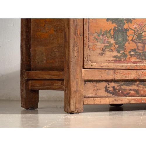 Low Antique Lacquered Elm Sideboard, China, 1900 For Sale - Image 4 of 16