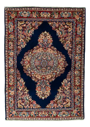 Hand-Knotted Sarogh Rug with Medallion Center and Floral Ornaments